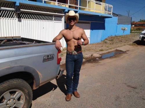 Clearly the Rancher has trained him well when it comes to the no shirt rule.
