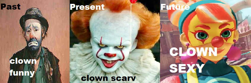 shishkababoo:  toastradamus:  the past: clown funny the present: clown scary the