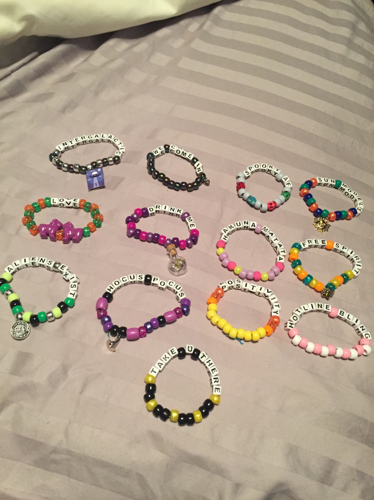 All the kandi I&rsquo;ve made for voodoo fest!! I love making these knowing I