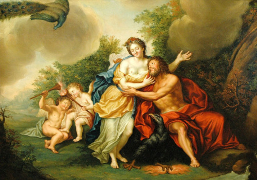 jaded-mandarin:Frans Christoph Janneck. Jupiter and Juno, 18th Century.