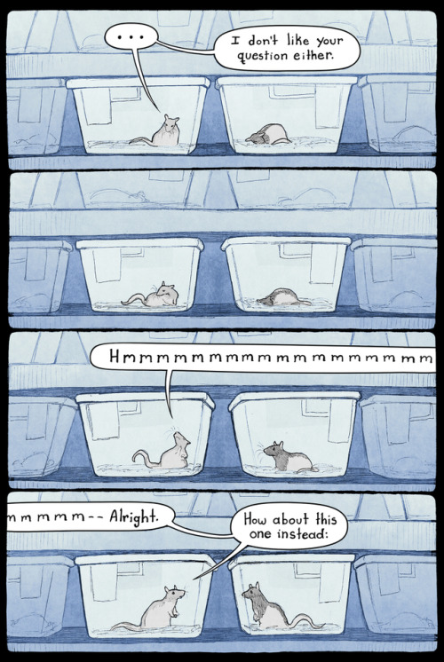 going&ndash;nowhere-fast:pengosolvent:Edit: the title for this comic is “Puzzle Rat”this one’s a few