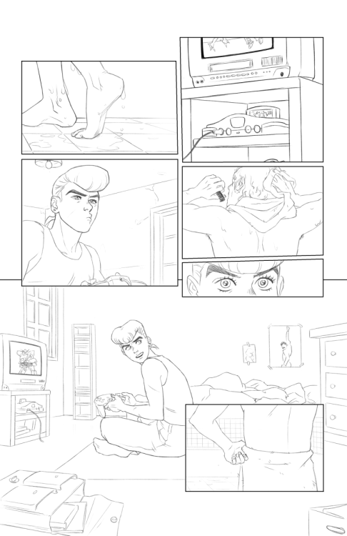 ok so here’s 4 pages of this comic I won’t be finishing. Something very silly, I’d