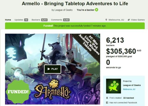 Congratulations to the League of Geeks for getting 150% of your goal! Totally deserved. And thanks f