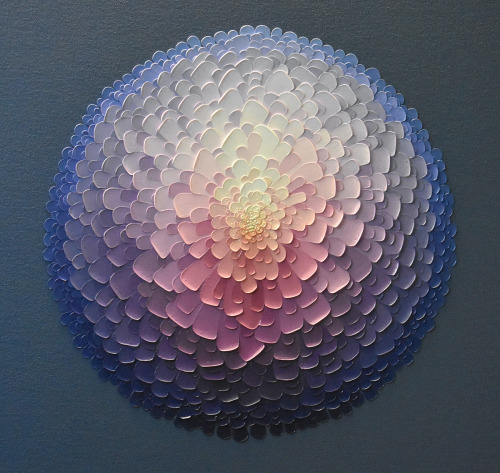itscolossal:Gradients of Thick Petals by Artist Joshua Davison Are Layered Precisely with a Palette 