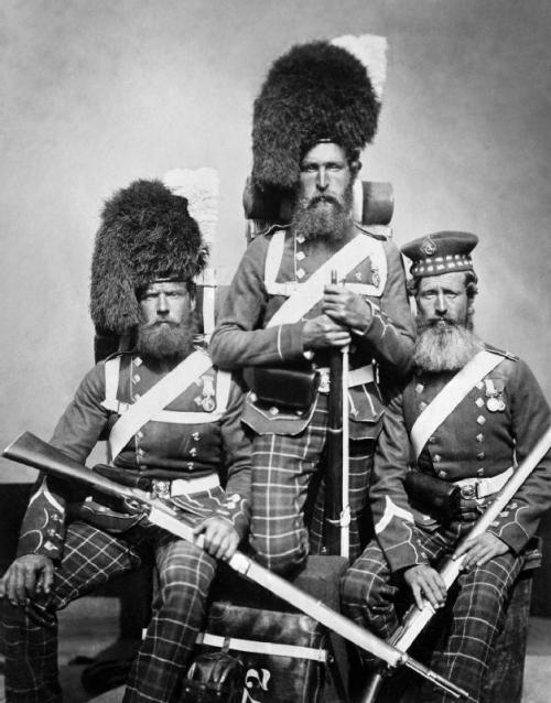 Soldiers from the 72nd Highlanders who served in the Crimean War, 1855.