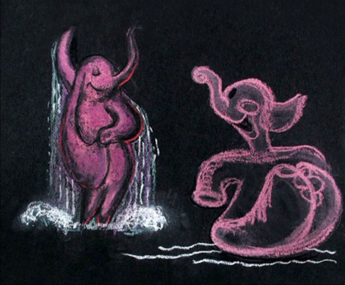 skunkandburningtires: Original storyboards for the ‘Pink Elephants’ sequence from Walt Disney’s Dumbo (1941). 