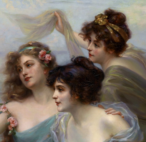 the-garden-of-delights:  “The Three Graces” (1899) (detail) by Edouard Bisson (1856-1908). 