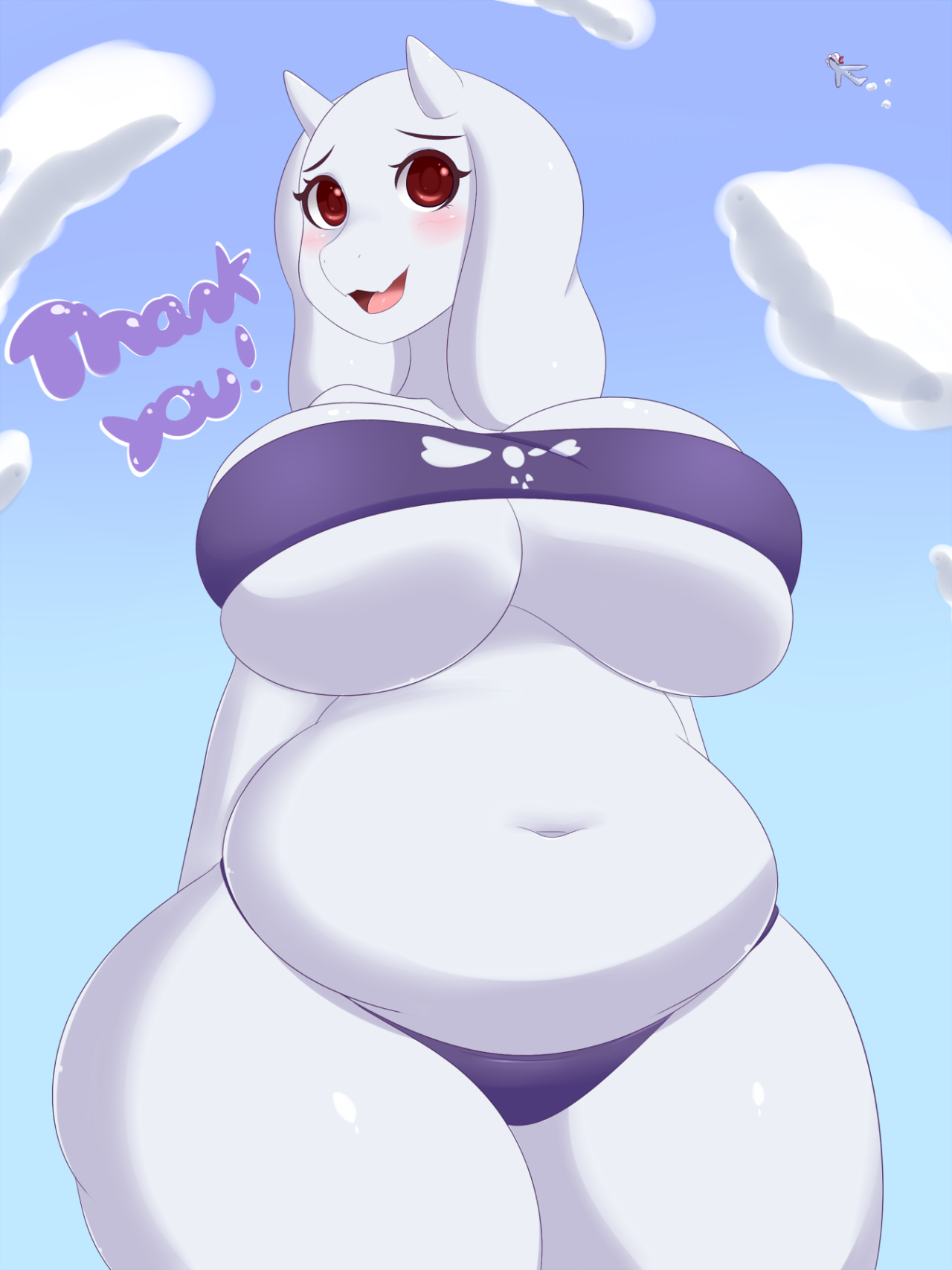 sliceofppai:  A pic I did back in October for my Patreon supporters , Goat mom enjoying