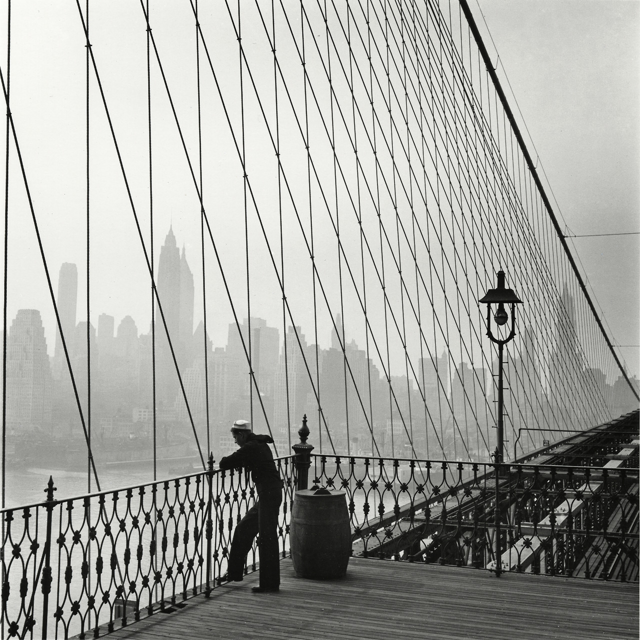 joeinct:  Sailor on the Brooklyn Bridge, New York City, Photo by Fritz Henle, 1950