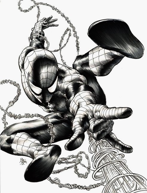 ungoliantschilde:  black and white artwork by Mike Deodato, Jr.