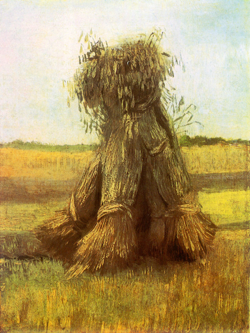 Sheaves of Wheat in a Field -  Vincent van Gogh  1885Kröller Müller Museum , Otterlo,The Netherlands