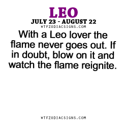 wtfzodiacsigns:  With a Leo lover the flame