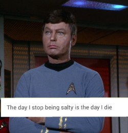 hawkward-chicken:  Leonard McCoy + text posts (for real this time) 