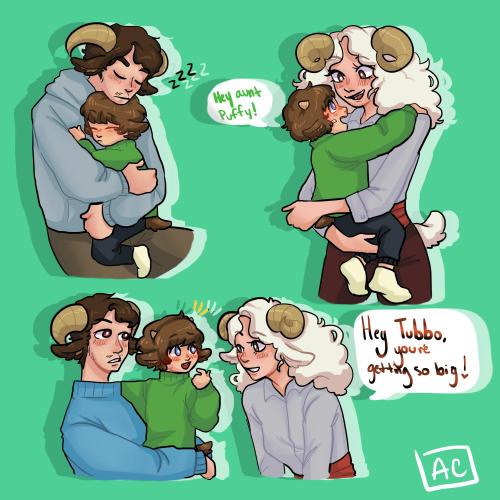 xpink-lem0ns:Some Dadschlatt and Aunty Puffy because I love the ram sibling headcanon as well. 