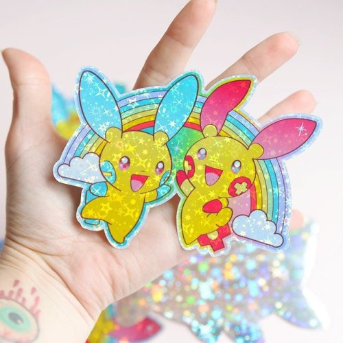 retrogamingblog: Holographic Pokemon Stickers made by GutsAndGlitter Cute