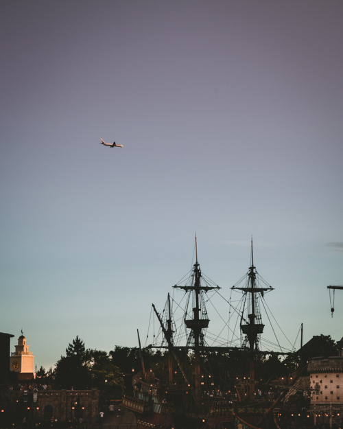 Dusk Colored Tokyo DisneySeaThe Mediterranean Harbor Area themed as an Italian port city 