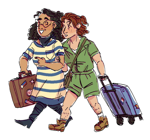 soledadcatalina:[id: a sketch of jennifer delacroix and georgie crusoe from wooden overcoats walking