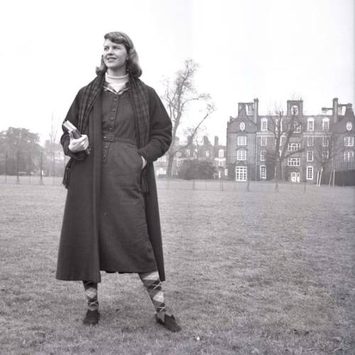 For the first day of fall, here is Sylvia Plath bringing some fall vibes in argyle socks in the Newn