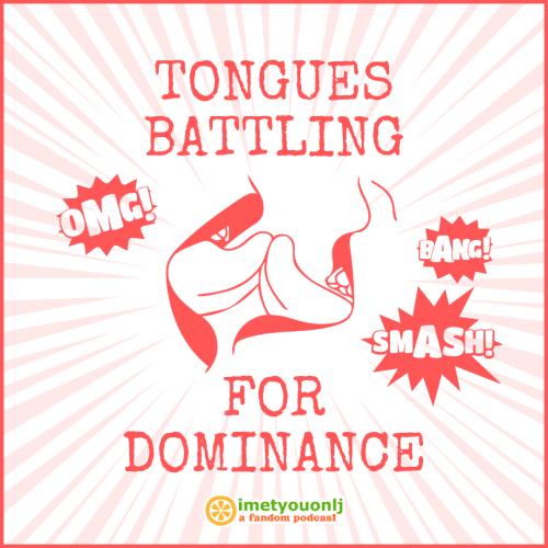 Fic Trope Friday → Tongues Battling for Dominance[IMAGE ID: A white page with red and pink stripes. 