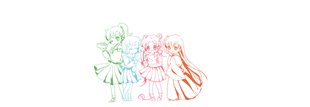 girlsbydaylight:  セーラー戦士の友達 by 羽淵卯月 on pixiv 