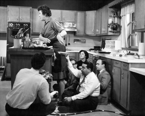 Julia Child / during production of her cooking show The French Chef, 1963.