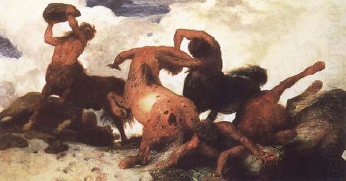 bangarang-bro:  I like Arnold Böcklin because if he thought a painting could use a centaur in it, he painted a centaur in it. And most paintings needed centaurs.I can respect that.Centaurs fighting, always good. Painting a blacksmith? Clearly he can