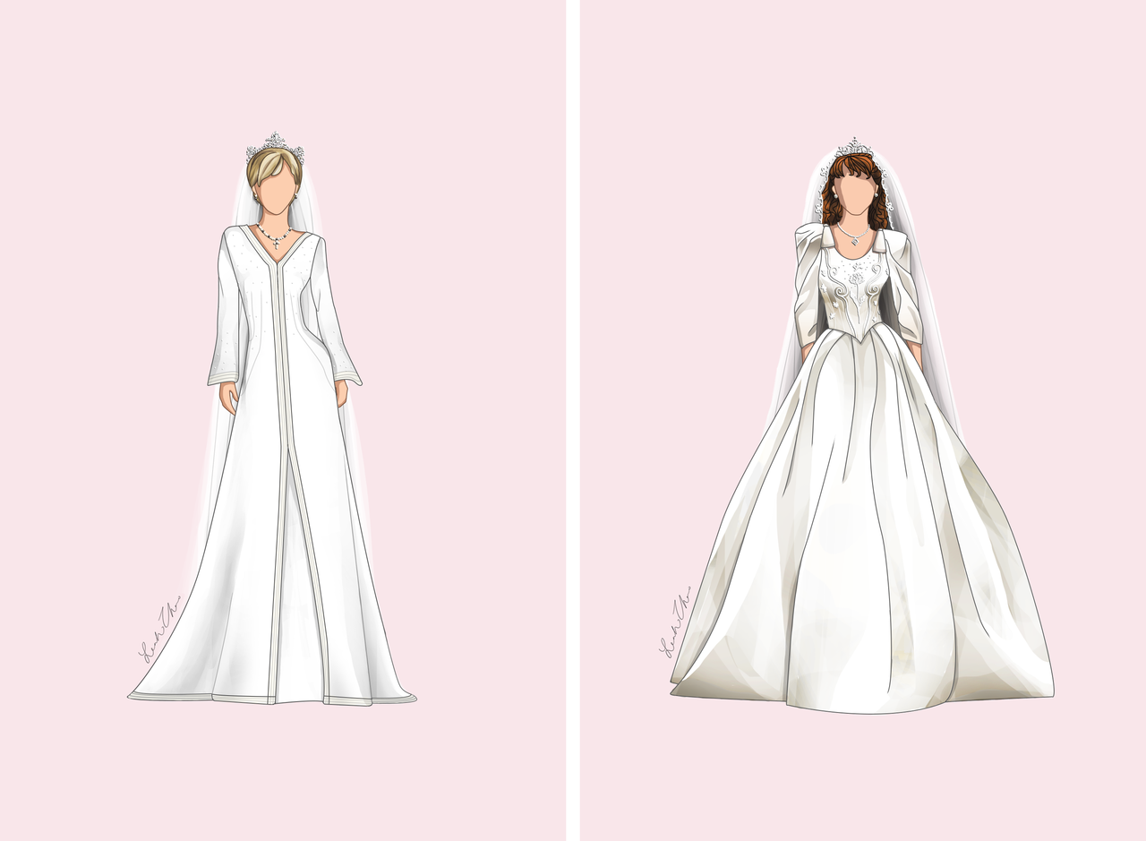 early20thcenturynerd:  ice-cream: Infographic of British Royal wedding dresses throughout