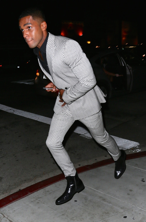 parisjustparis:Lucien Laviscount leaving ‘The Nice Guy’ in WeHo.