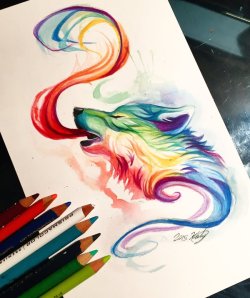 jayefftee:  22- Small Rainbow Wolf by Lucky978