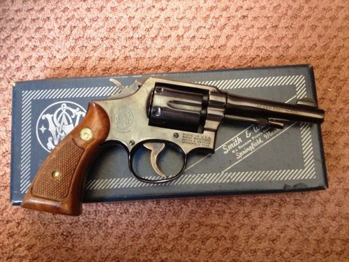 andrews-atomic-era:For my friends on gunblr. My grandfathers 1955 dated Smith & Wesson .38 Speci