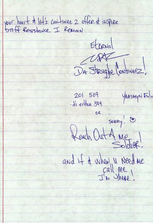 Porn photo Tupac’s handwritten letter to Chuck