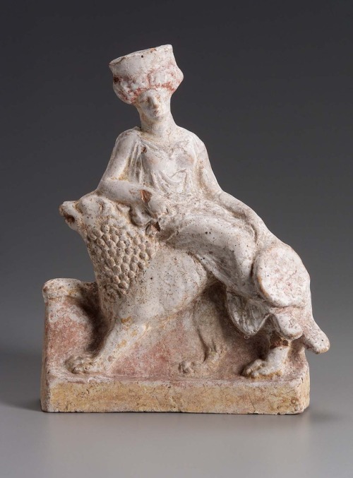 ancientanimalart:Cybele riding a lionGreekLate Classical Periodabout 400 BCEMuseum of Fine Arts Bost