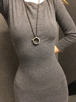 a-dieu-va:  naked-yogi:  Always braless.   A lovely, simple dress.  What’s the necklace?  It&rsquo;s a miniature sun dial. You adjust the knob to rest on whatever month it is, then hold it up to the sunlight and when the sunlight shines through the