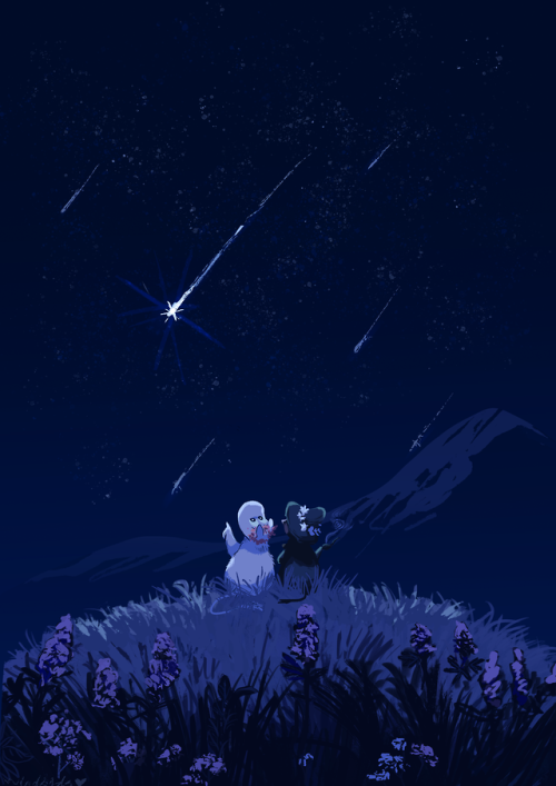 askwatersee: August night Soft boys stargazing together~