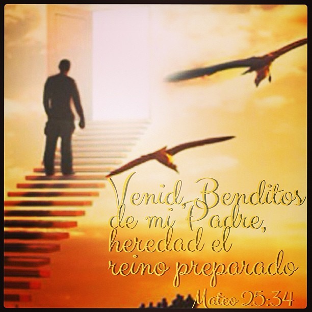 Venid benditos de mi Padre, heredad el reino preparado (Mt 25:34) #Dios #Biblia