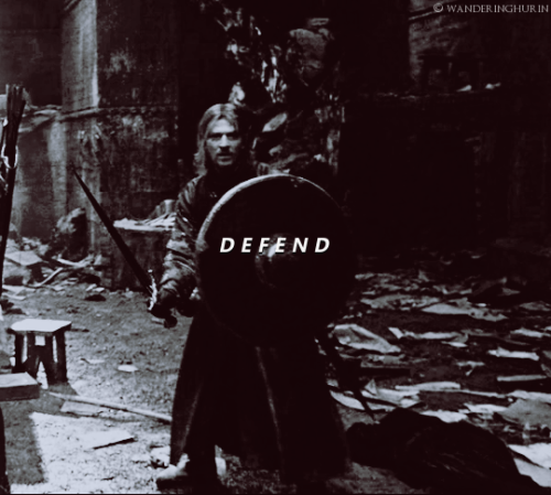 wanderinghurin: “Boromir’s a traditionalist - defend, defend, cut. He uses a balance of 