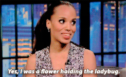 Kerry Washington talking about her daughter’s first halloween costume.