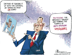 cartoonpolitics:    “ As terrorism is a tactic often used to further a political aim, so is  fearmongering. In fact you could say that fearmongering for political  ends is itself a form of terrorism  ”   .. (read more here)