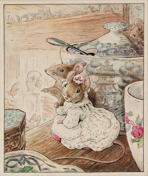 artmastered:Helen Beatrix Potter, various illustrations for The Tailor of Gloucester, c.1902, ink, w