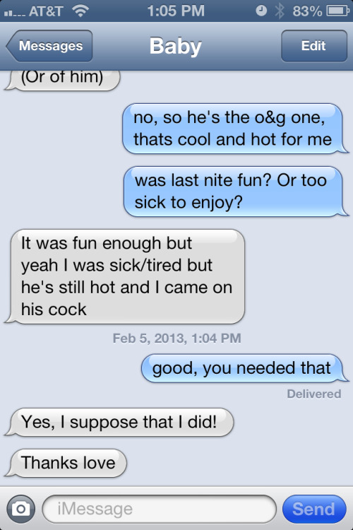 Sex izwideshut69:  Our txt exchange about last pictures