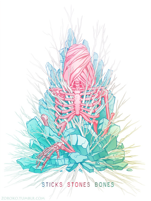 zoroko:  Another illustration for the “Sticks Stones Bones” series of illustrations