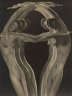 arinewman7:  Female Nude Studies in Paper Cut-Out (Three Layers)Photo by Frantisek Drtikol 1930s 