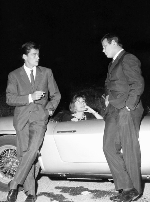 Alain Delon, Annie Girardot and Renato Salvatori on the set of Rocco and His Brothers / Rocco e i su