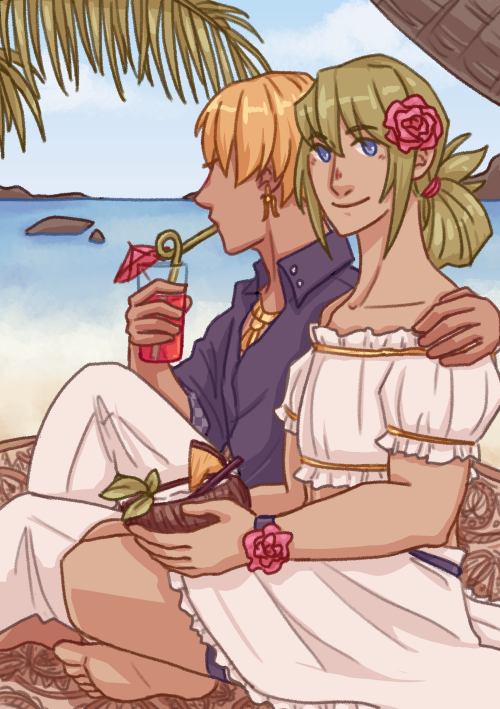 some beach gilkidu for @number1mongrel​ for the @fateverse-exchange summer exchange! hope you have a