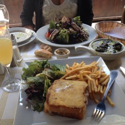 Our French lunch, sitting at a cafe, people