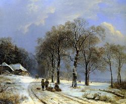 Athousandwinds:   Winter Landscape, 1838, Oil On  Canvas By Barend Cornelis Koekkoek,
