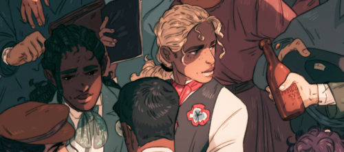 batcii:a preview of my les amis piece for the @foundfamilyzine! all profits are going to charity, an