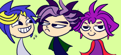 fiddlelid:  The three recolours, Yuya is still in a coma to be in the pic Yuuto still sour about what happened