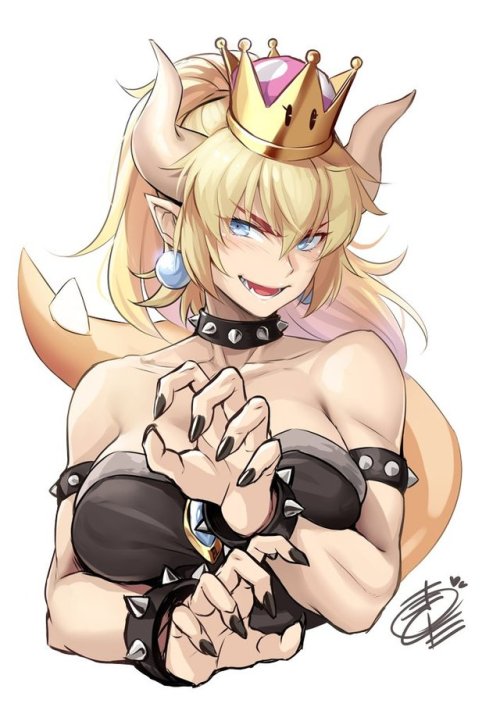 rennebright: おきたくん@okitakung65:クッパ姫※Illustration shared with permission from the artist. Please do n