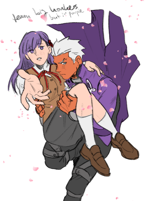 leftnipsdoodles: you never see a lot of fanworks of archer hanging around sakura (or saber). it’s wh